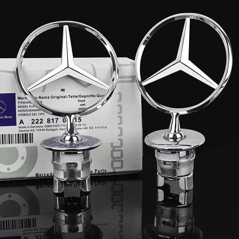 1pcs 44mm 3D Metal Blue Chrome Star Bonnet Hood Logo Emblem Badge for Mercedes Benz W203 W204 W205 W212 W213 W176 W177 W246 X156 CH1