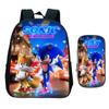 Straight Hair Animation Digital Printing Children'S Two-Piece Set Backpack Pencil Bag Primary And Secondary School Schoolbag