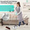 Stainless Steel Broom Dustpan Set Heavy Duty Dust Pan with Comb Teeth Long Handle Rust-proof Clean Tools for Home Indoor Outdoor