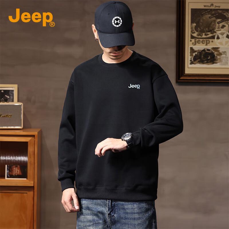 

JEEP Men s Round Neck Loose Fit Sweatshirt 2XL