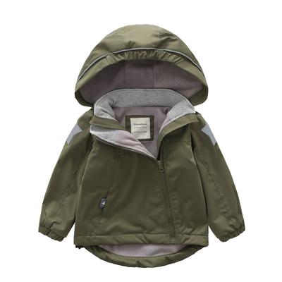 Meanbear Autumn and Winter Boys' and Girls' Windproof and Waterproof Jacket Hooded Submachine Jacket