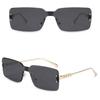 Metal Square Frameless Sunglasses For Men Women Outdoor Shades Anti UV Sun Glasses
