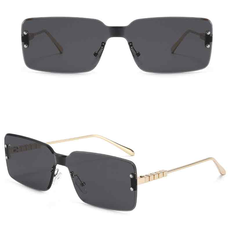 Metal Square Frameless Sunglasses For Men Women Outdoor Shades Anti UV Sun Glasses