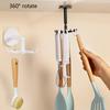 Multipurpose Plastic Swivel Hook with 7 Arms Plastic 360 Degree Rotating Bathroom Towel Hook Kitchen Tool Organiser