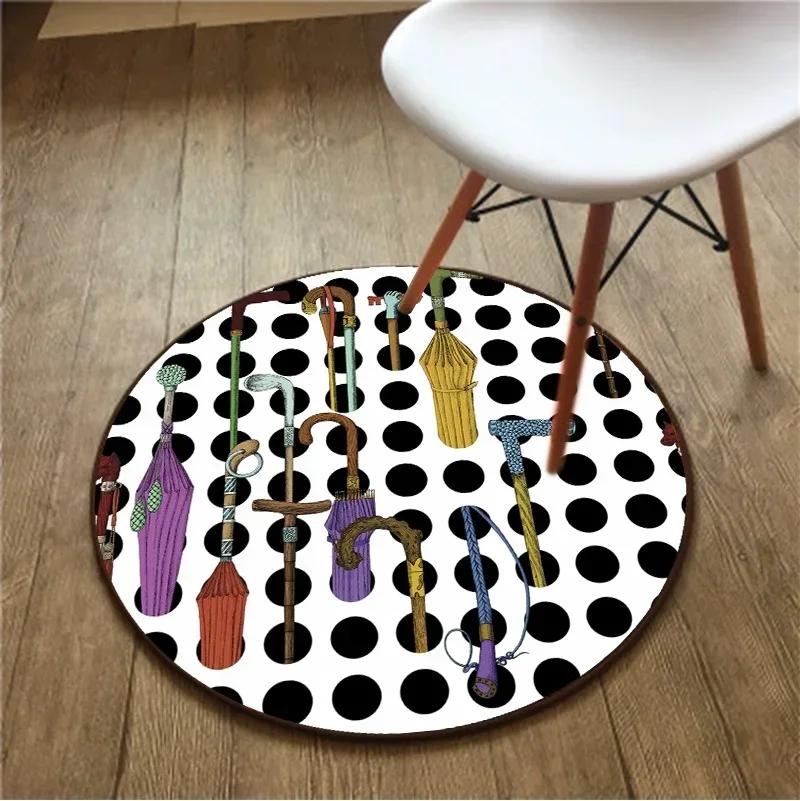 Black and White Girl Avatar 3D Carpet – Circle Rug for Living Room, Area Rug, Outdoor Rug, Room Decoration, Yoga Mat