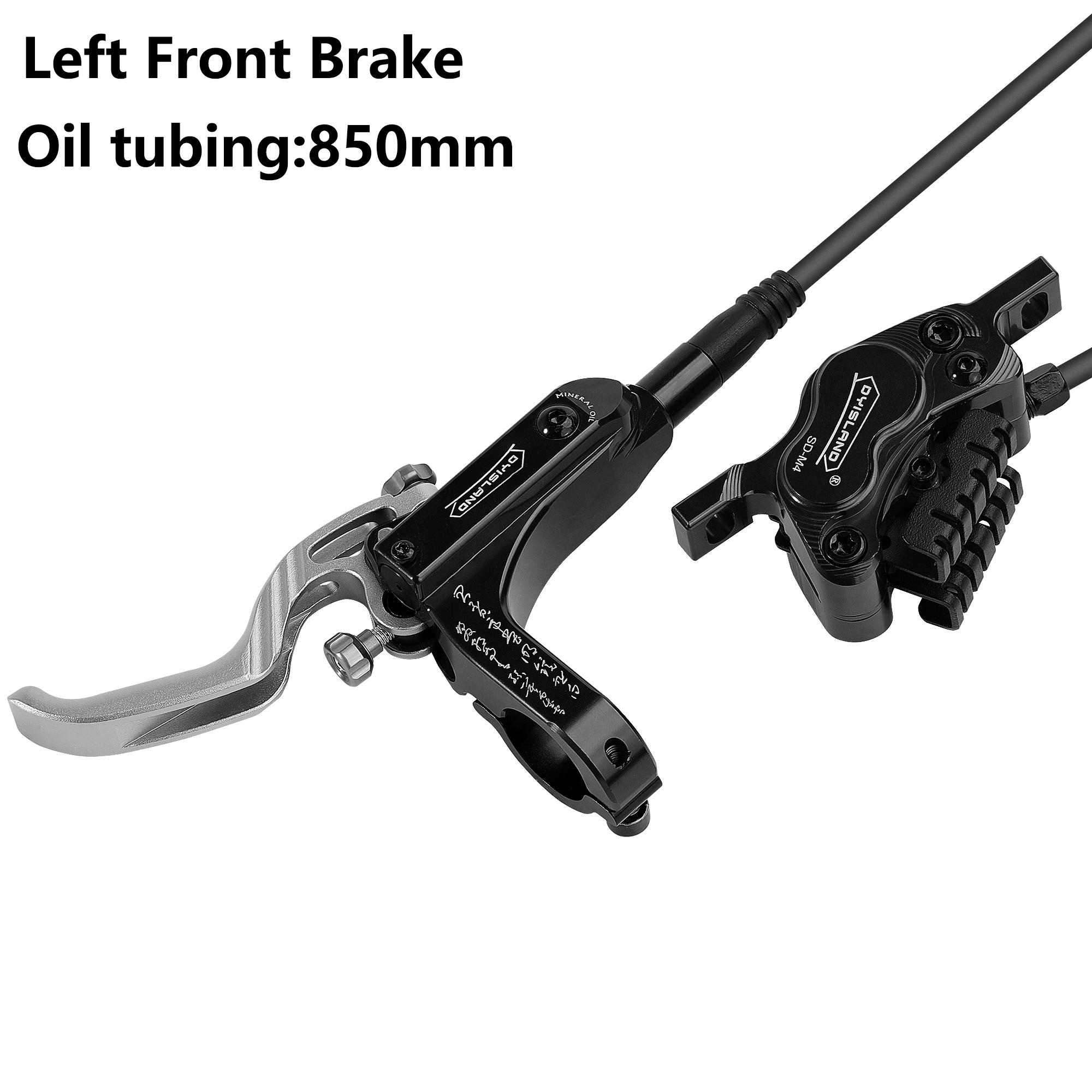 

DYISLAND MTB 4piston Hydraulic Disc Brake 850mm/1500mm ceramic cooling brake pads Oil Pressure AM DH Mountain Bike Disc Brake Black-Left Front