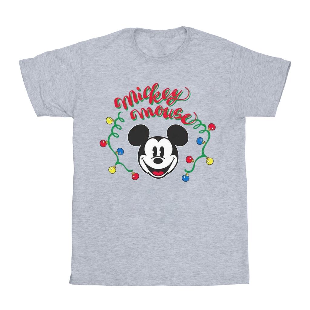 Disney Herren Micky Maus Weihnachtsglühbirnen T-Shirt