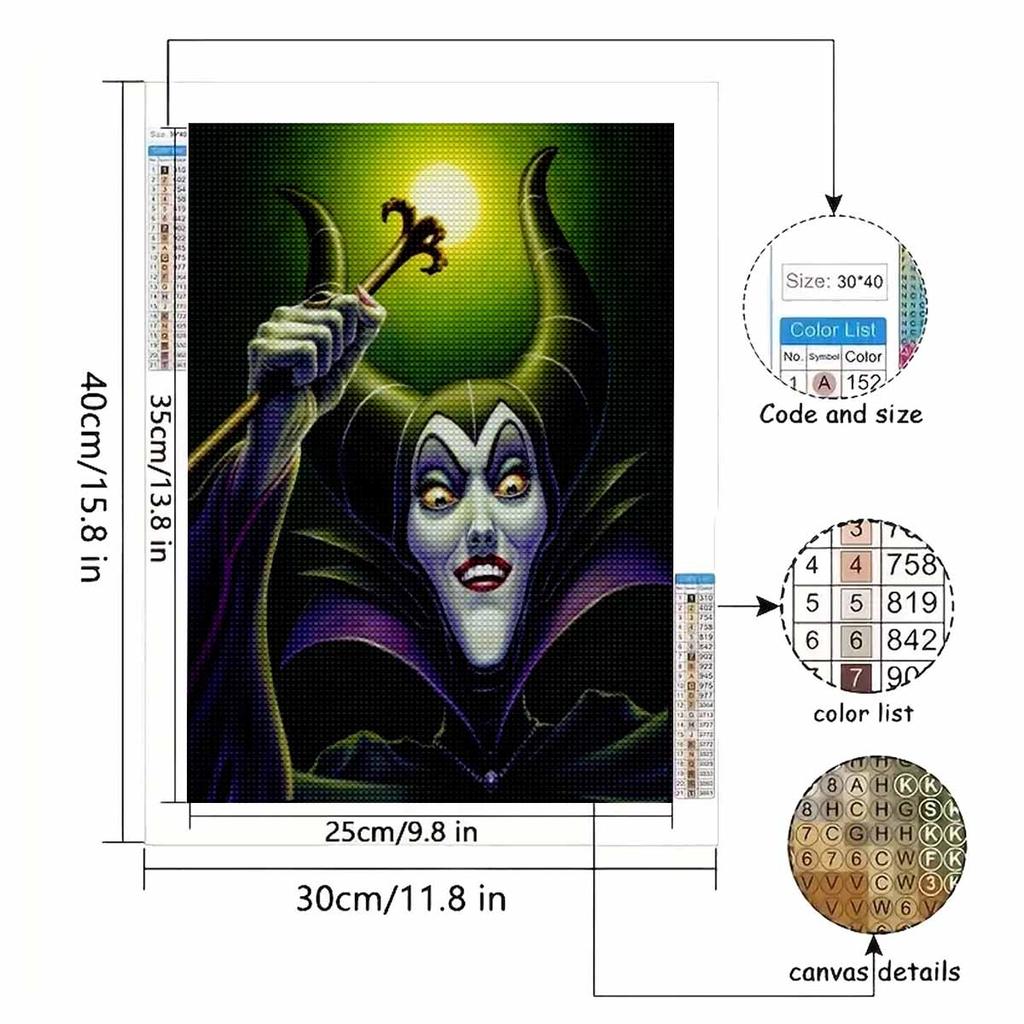 5D Diy Diamond Painting Evil Witch Full Drill Rhinestones Mosaic Embroidery Handmade Products Home Decor Gift
