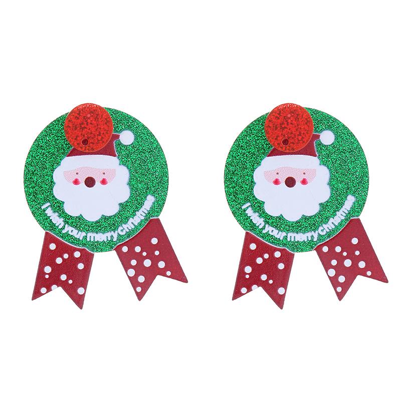 European & American Christmas Teardrop Earrings - Santa, Tree & Reindeer Acrylic Dangles For Women
