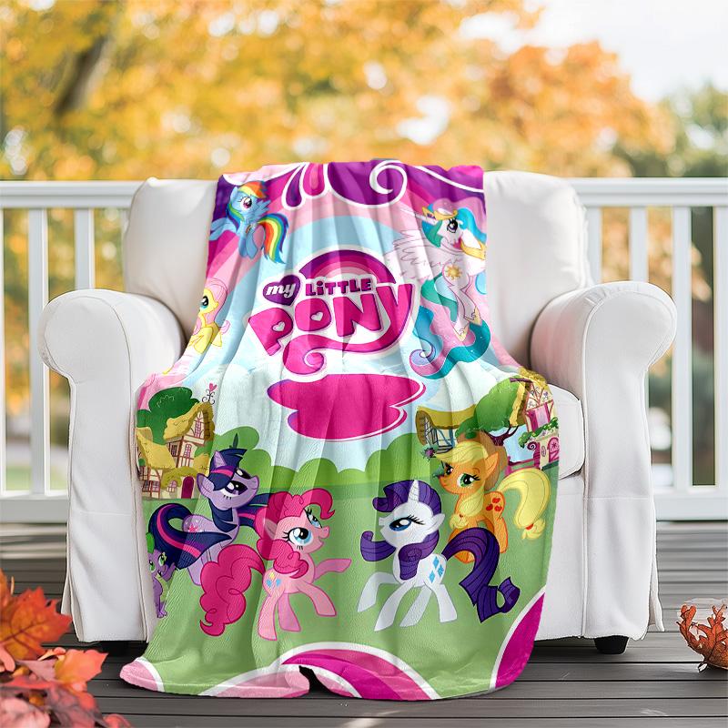 1pc My Little Pony3 Theme Blanket - Digital Print, Polyester, Cozy for All Seasons, Perfect for Outdoor, Camping, and Travel