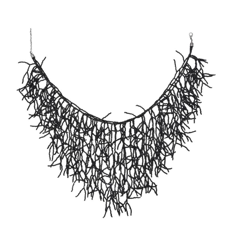 

Многоцелевое ожерелье из коралловых бусин ручной работы Элегантные эффектные украшения Аксессуар для модных женщин и девушек для повседневной носки чёрный