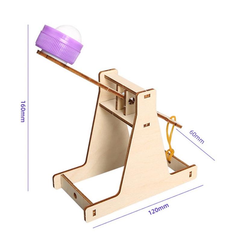 Diy Assembly Wooden Trebuchet Catapult Vehicle Model Kits Children Kids Gift