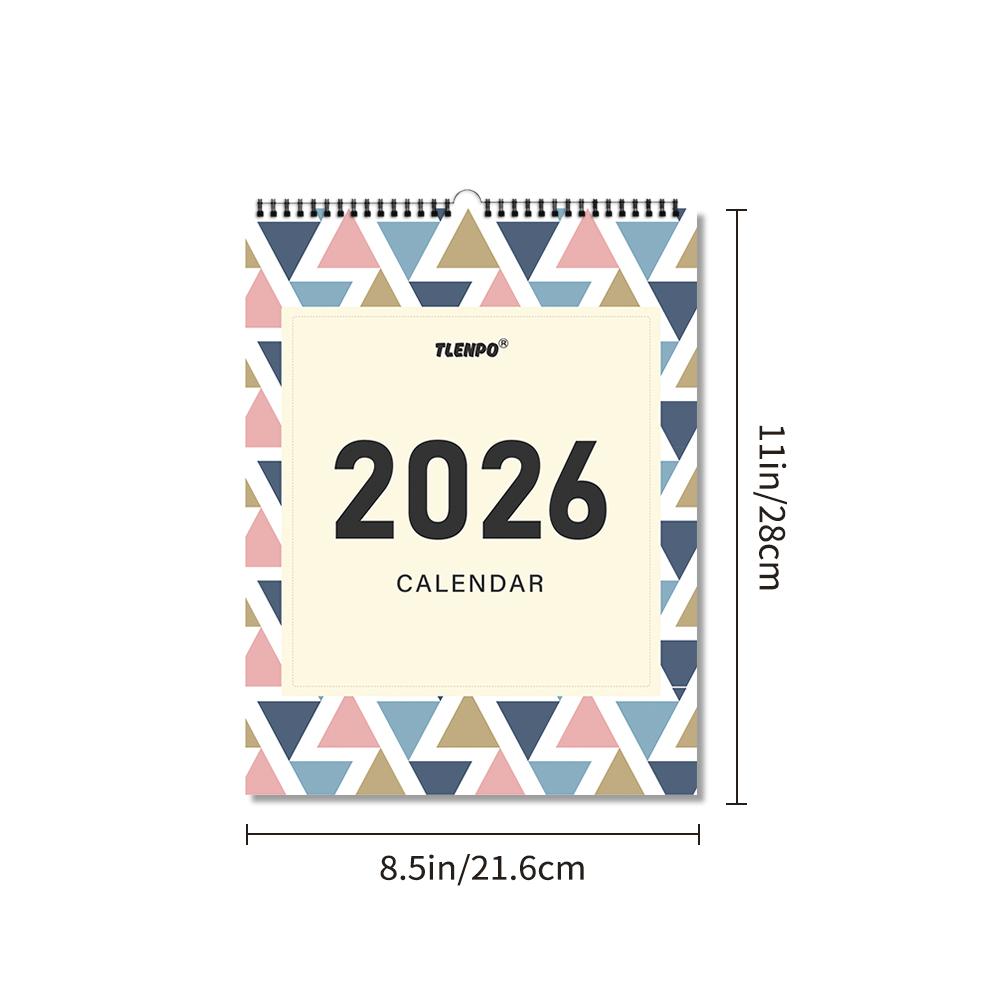 

1 pc 2026 Geometric Pattern Wall Calendar - Geometric Theme, 12 Different Designs, Suitable as a Gift for Birthdays, Christmas