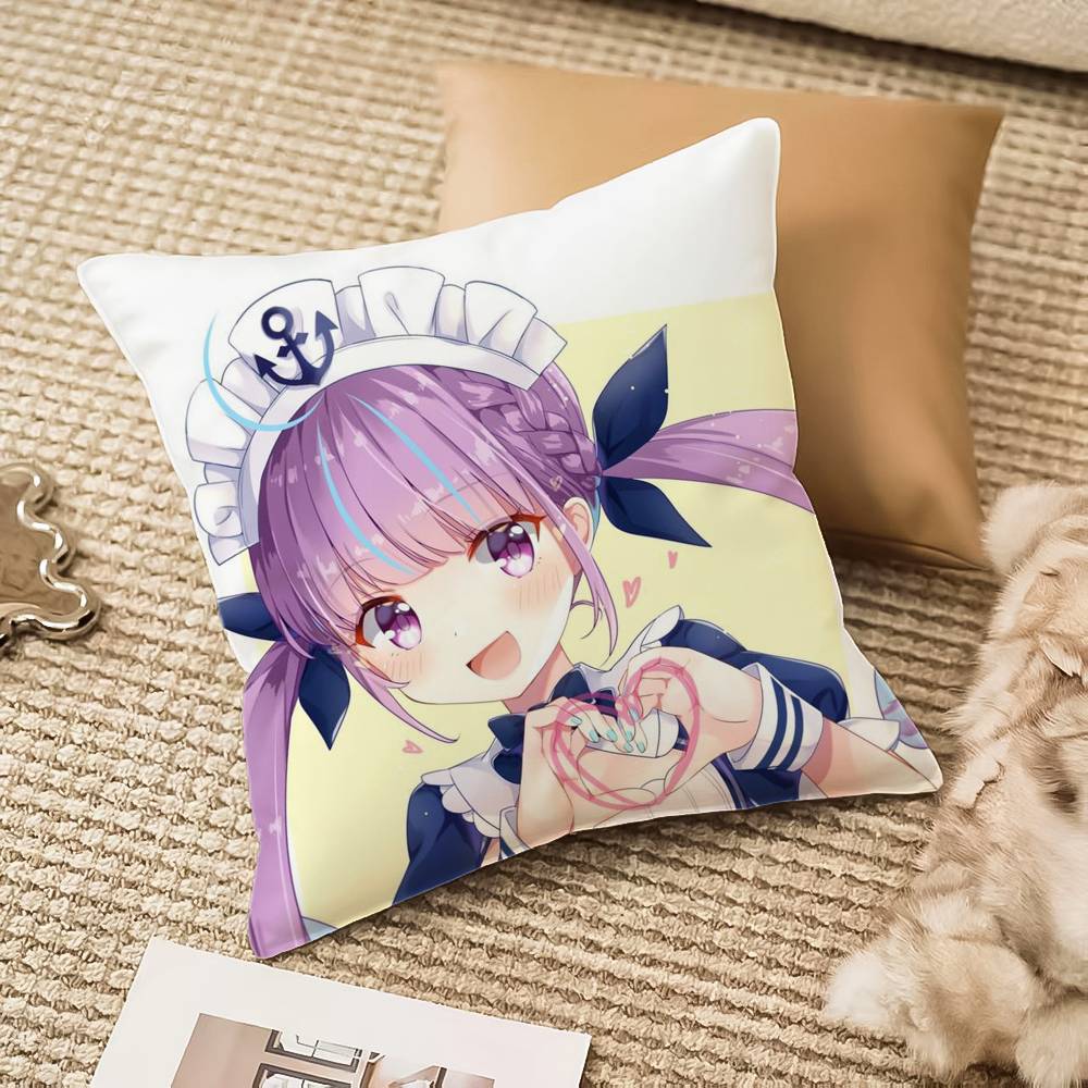 H-Hololive M-Minato Aqua Kissenbezug Milbenabweisend Unsichtbarer Reißverschluss Sofa Bett