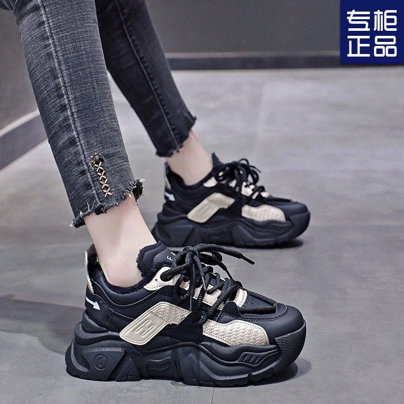 Showing Feet Little Dad Shoes Women's 2025 New Spring and Autumn Muffin Platform Women's Shoes Small Sports and Leisure Shoes
