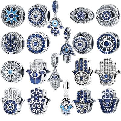 Occhi di Demone Blu Diavolo Rame Occhio che Tutto Vede Mini Pendenti Perline Originali Charms Per Bracciale Pan Gioielli Regalo