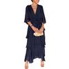 Women's Flowy Chiffon Wedding Guest Dress Ruffle Half Sleeve Empire