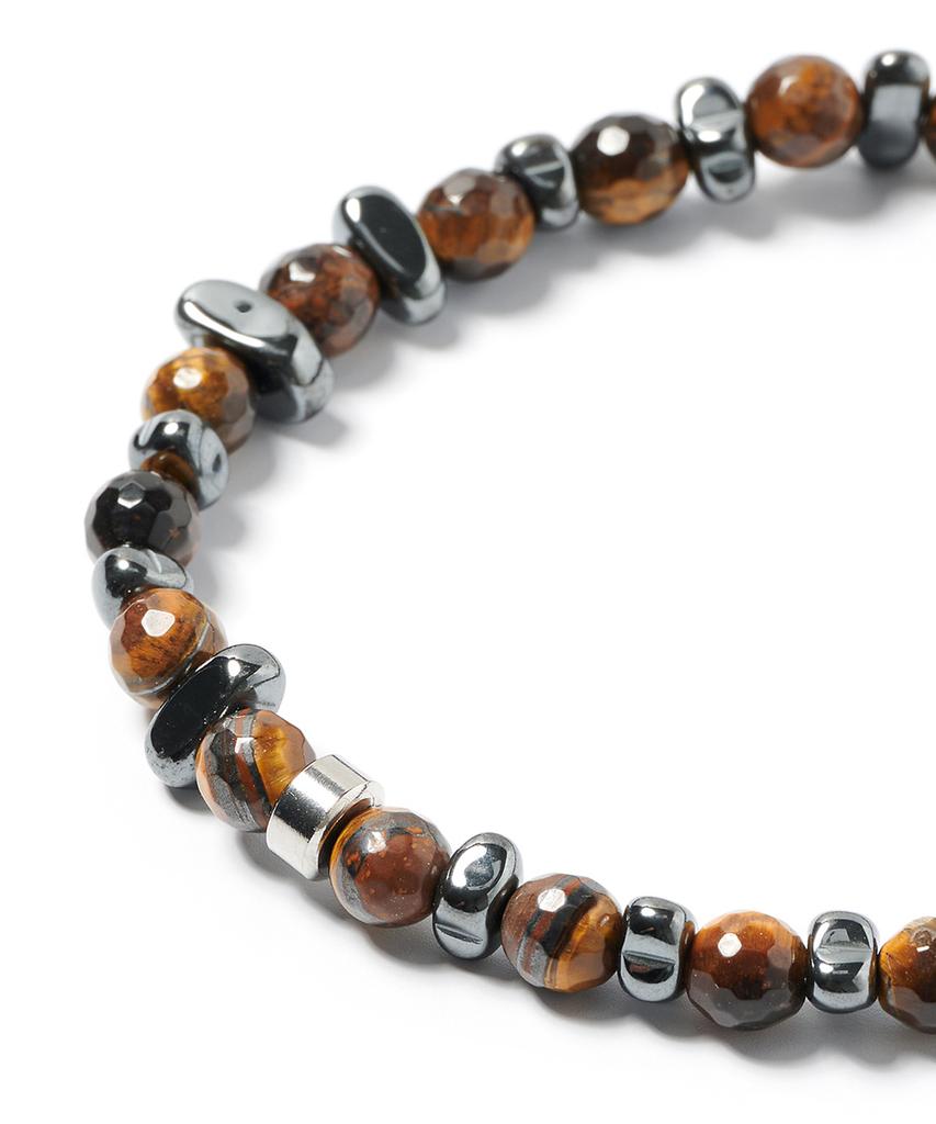 Jbans Classic Asymmetrical Seahorse Chip Mix Tiger Eye Bracelet (C2503Ac1346_Yl)