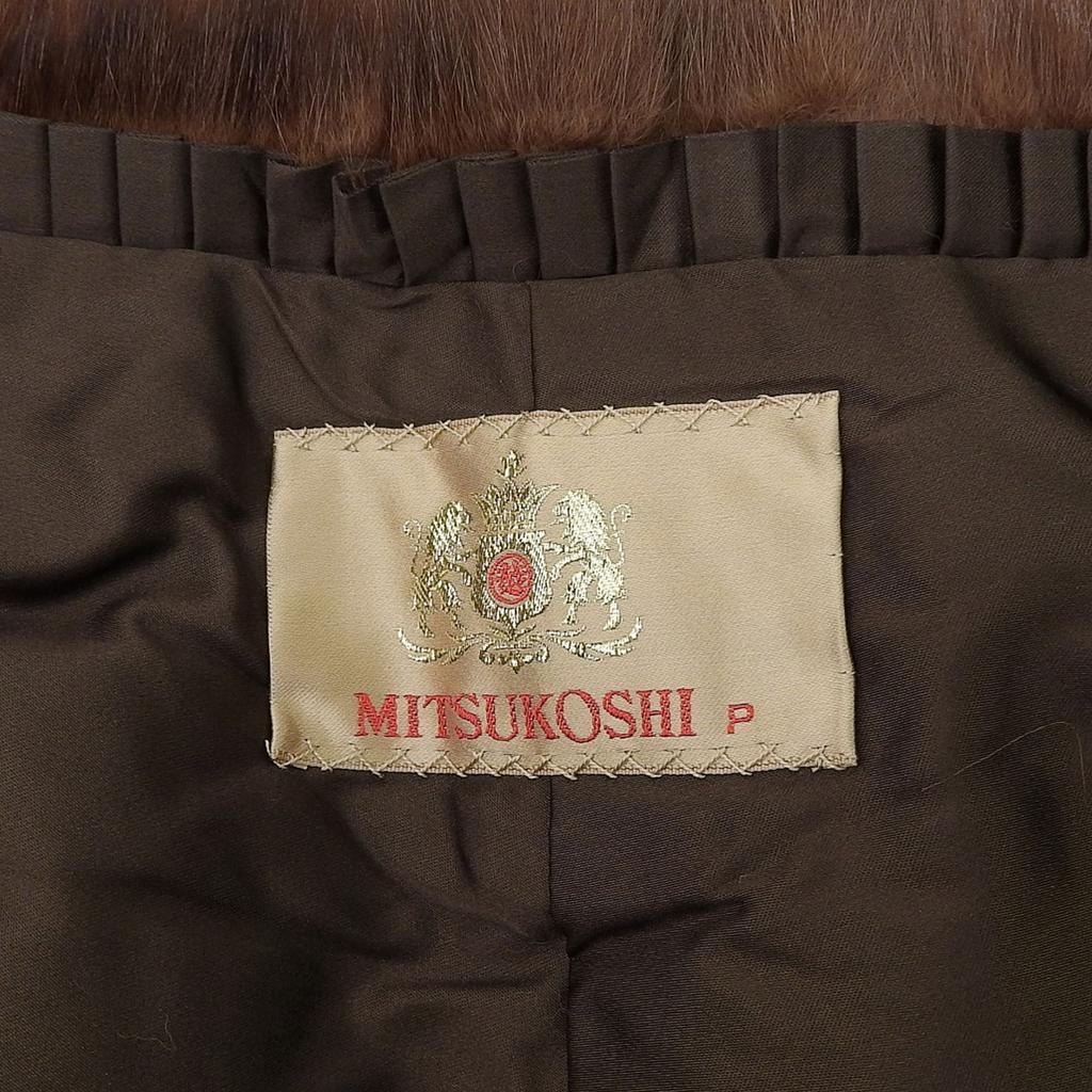 Excellent MITSUKOSHI genuine fur shawl With office Brown Sable SABLE Women Used