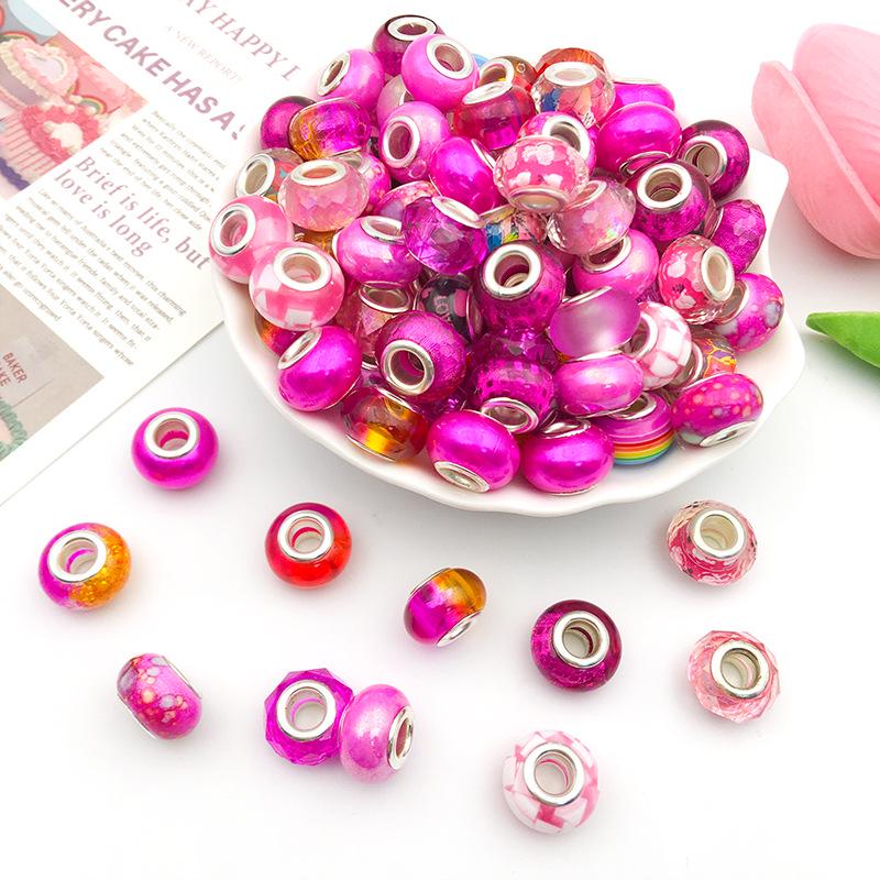 Handmade DIY Jewelry Set: 10 Colorful Beaded Bracelets with Pendants and Large Hole Beads