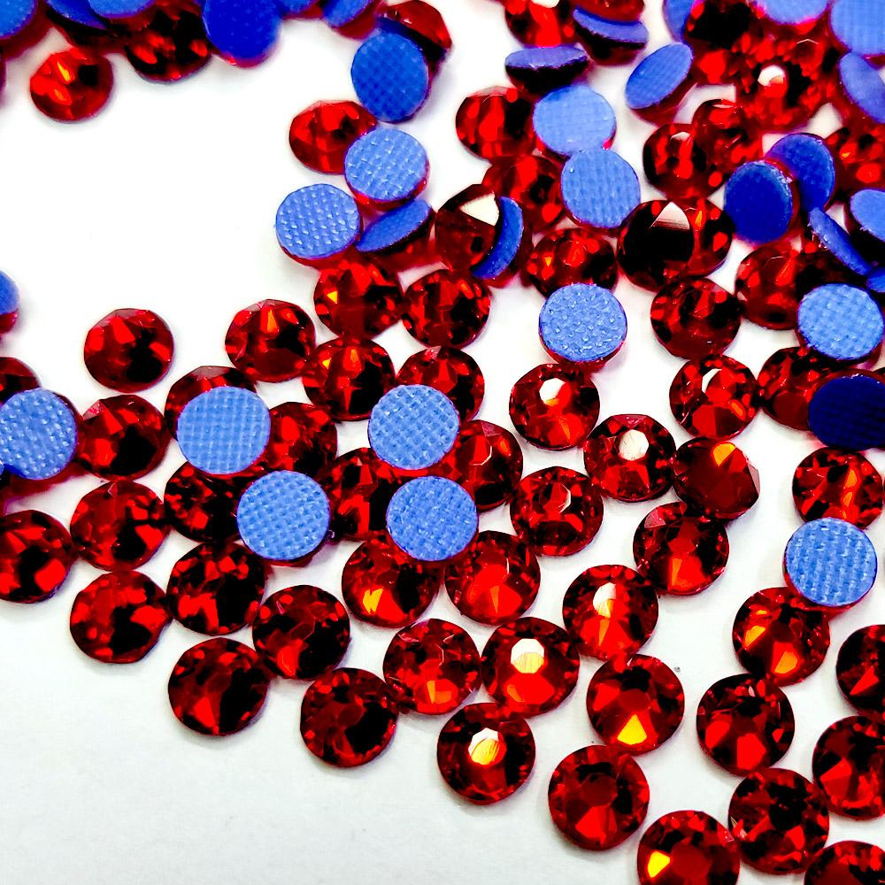 German Glue 12 Facets SS6 SS10 Candy apple Crystal Strass Light Siam Hot Fix Rhinestones for Bow Ties Har Clips Etc