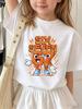 Six Seven 67 Italian Brainrot Funny Kids Short Sleeve T Shirt Summer Crewneck Cute Cartoon Hot Age 3-14 Boys Girls