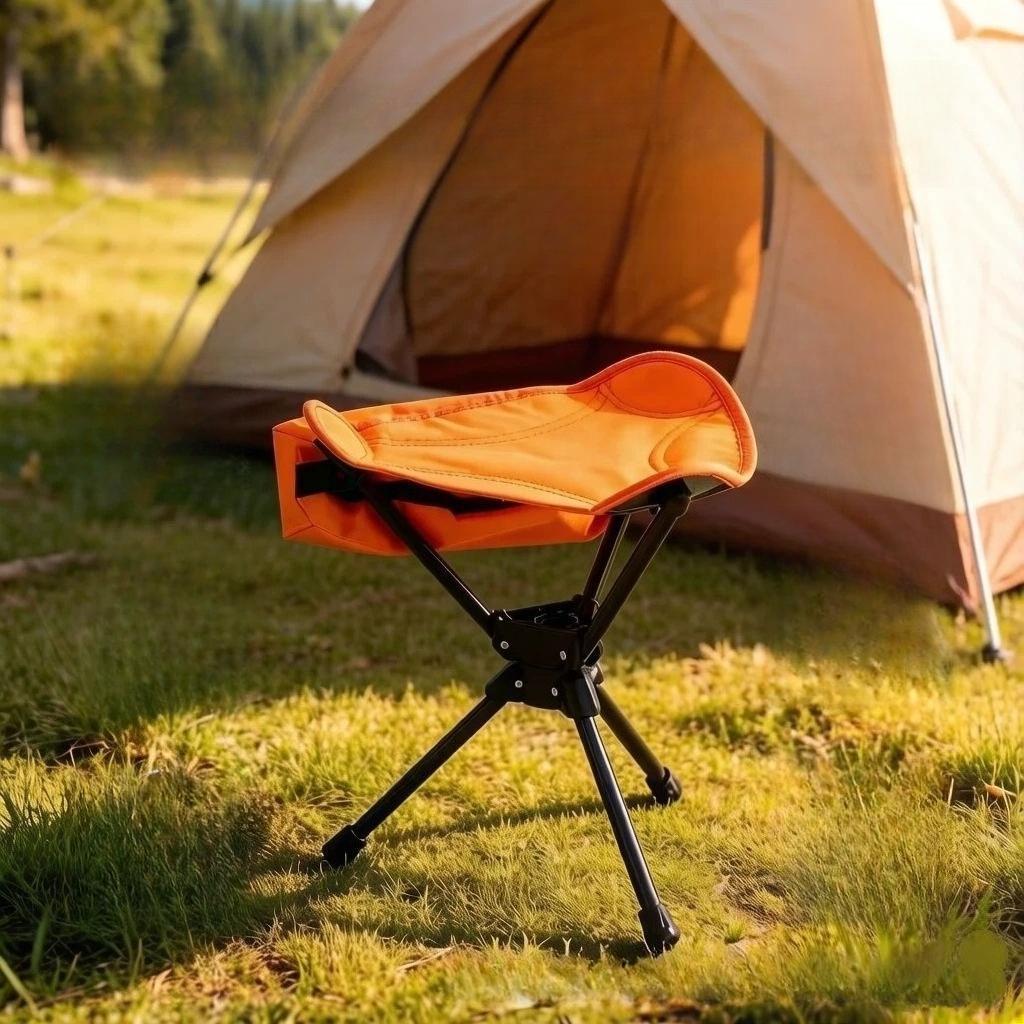 1pcs Multi-scenario Application Ultralight Portable Folding Stool Compact Outdoor Three Legged Stool 360° Rotation Picnic Fishing Camping Stool
