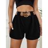 Women's Summer New Casual Temperament Pure Colour High Waist Tie Wide Leg Shorts