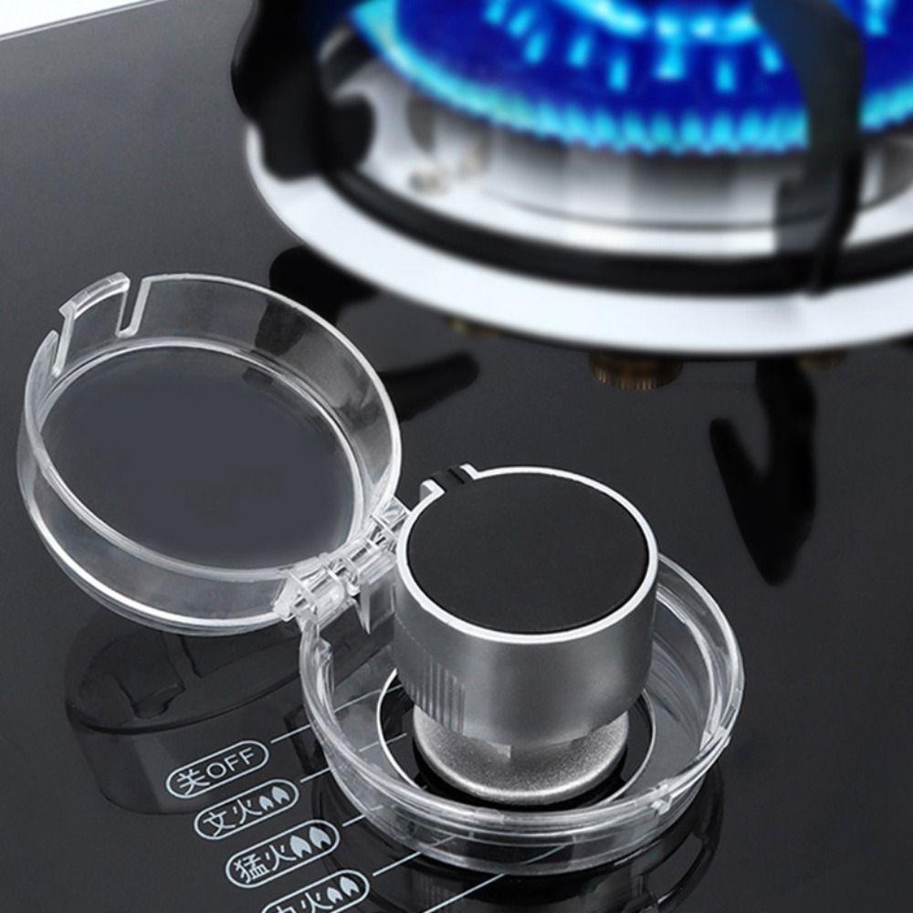 High Temperature Resistance Stove Knob Gas Cover Transparent PC Kitchen Knobs Protector Self-adhesive Gas Stove Knob Covers