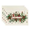 Blätter Stechpalme Weihnachten Tischsets Set von 6, 12x18 Zoll Saisonale Winter-Tischsets für Party Küche Esstisch Dekoration