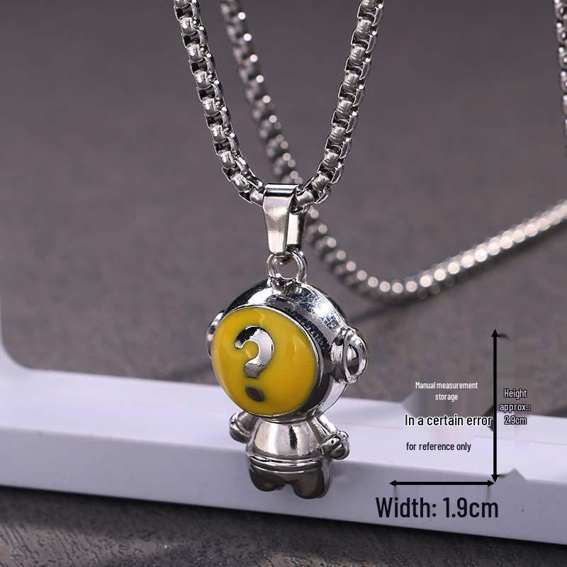 Astronaut Stainless Steel Necklace - Unisex Hip Hop Disco Chain