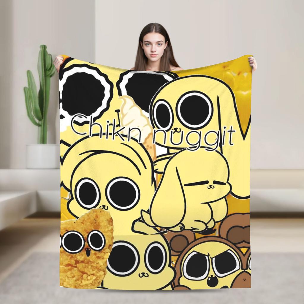 Chikn Nuggit Cartoon Anime Super Weiche Decke Plüsch Überwurfdecke Bequeme Outdoor Flanell Bettdecke Sofa Bettbezug