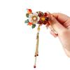 Pearl double flower hairpin female high-end exquisite hair accessories hairpin antique style headgear fringed hairpin clip duck bill clip