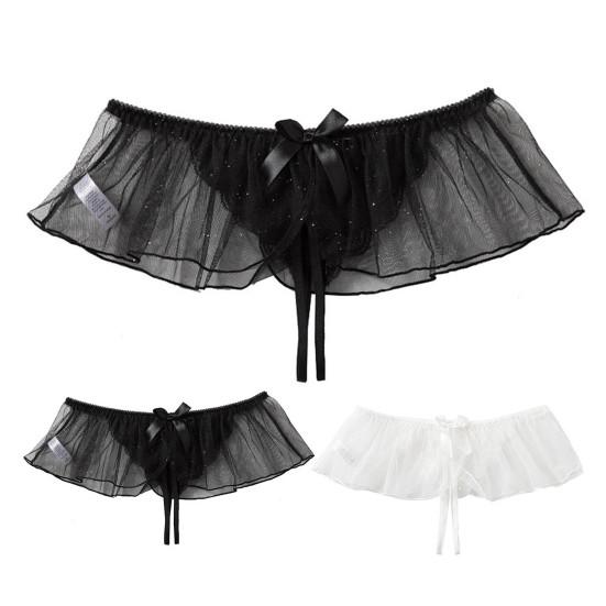 Mulheres tanga malha laço arco decoração cinta de espaguete virilha aberta cor sólida cintura baixa sedutor elástico quente senhora g-string calcinha roupa interior