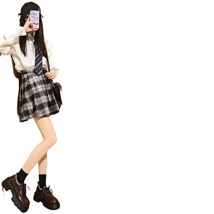 Dámské mokasíny v britském stylu z černé kůže - Zimní, sametově podšité, hřejivé, silná podrážka