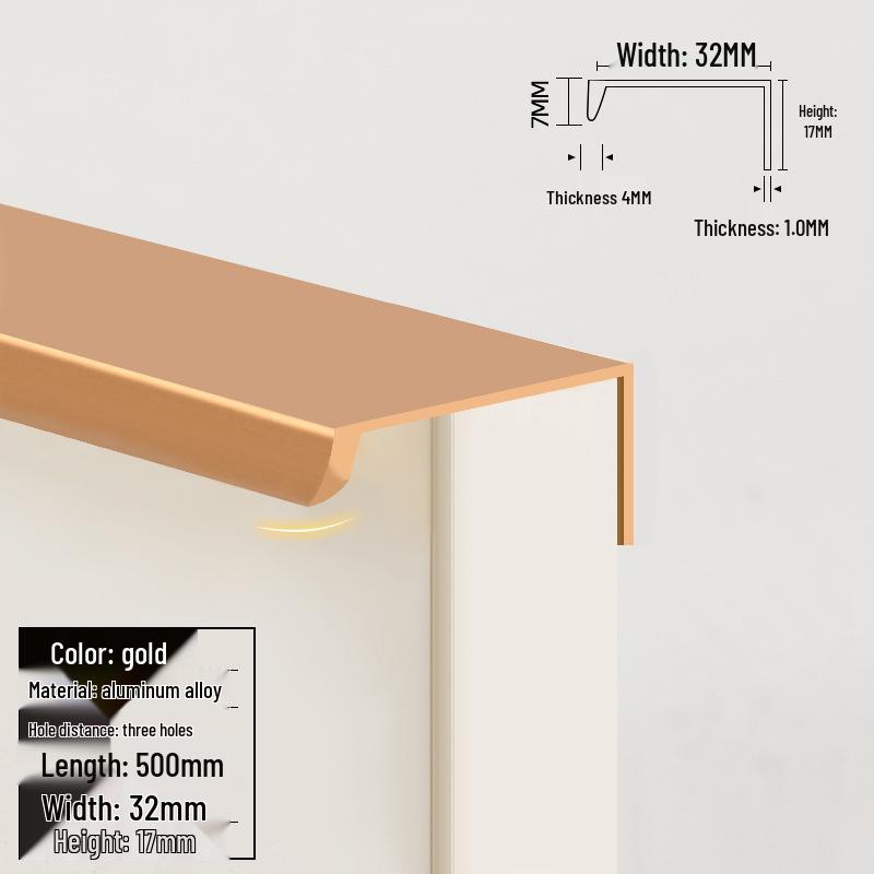 Concealed Edge-Banding Cabinet Door and Drawer Handle