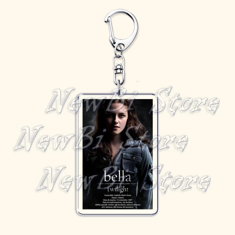 Movie Twilight Vampire Keychain for Accessories Bag Pendant Bella Swan Edward Cullen Eclipse Key Chain Keyring Jewelry Fans Gift