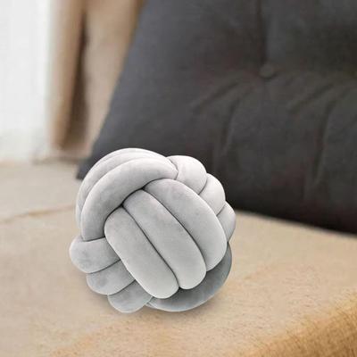 Almofadas de nó de bola grossas e confortáveis com nós para sala de estar, sofá de casa, cinza claro