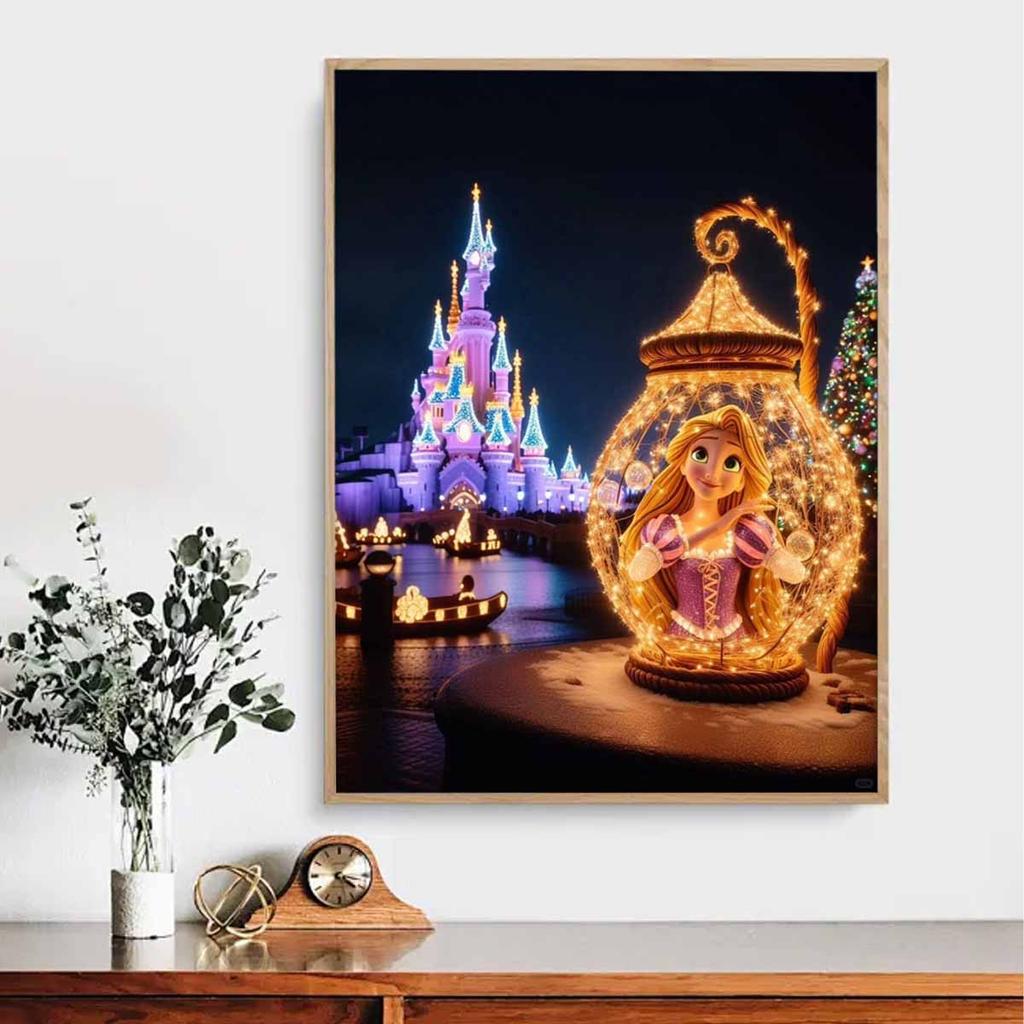 Diamond Mosaic Colorful Diamond Painting The Princess In The Jar Full Round Embroidery Cartoon Creative Hobbies Wall Decor