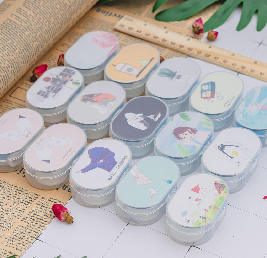 

Мультяшна коробка для зберігання контактних лінз XY: Новий двосторонній компаньйон для краси та обслуговування small mirror box