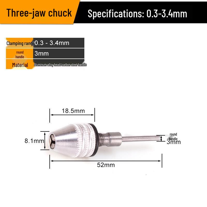

Hex Shank Drill Bit with Three-Jaw Chuck & Round Shank Extension for Electric Drill Grinder.