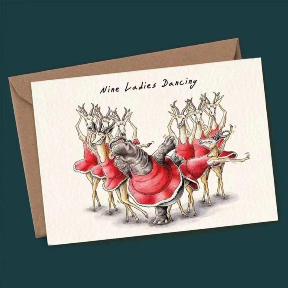 12pcs/set Quirky Christmas Countdown Gift Card Set Separate Postcard Set Christmas Card Set  Party