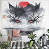 "Red-Eyed Wolf and Forest Moon Art" Pattern Wall Hanging Tapestry Decorative Tapestry Home Decor for Bedroom and Living Room