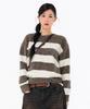CHASECULT Women'S Striped Round Sweater - Brown
