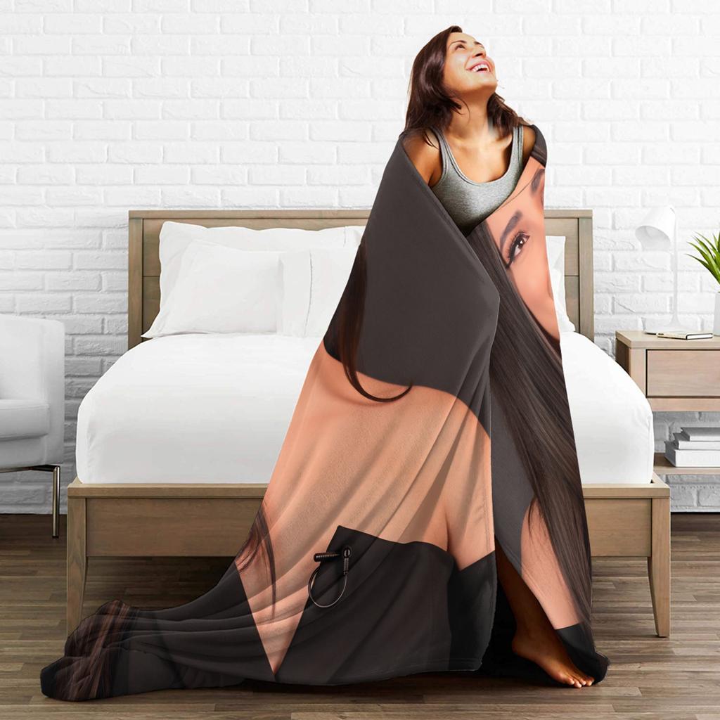 Actor Sofia Carson Blanket Warm Soft Fluffy Plush Throw Blanket For Students Couch Chair Flannel Bedspread Bed Cover