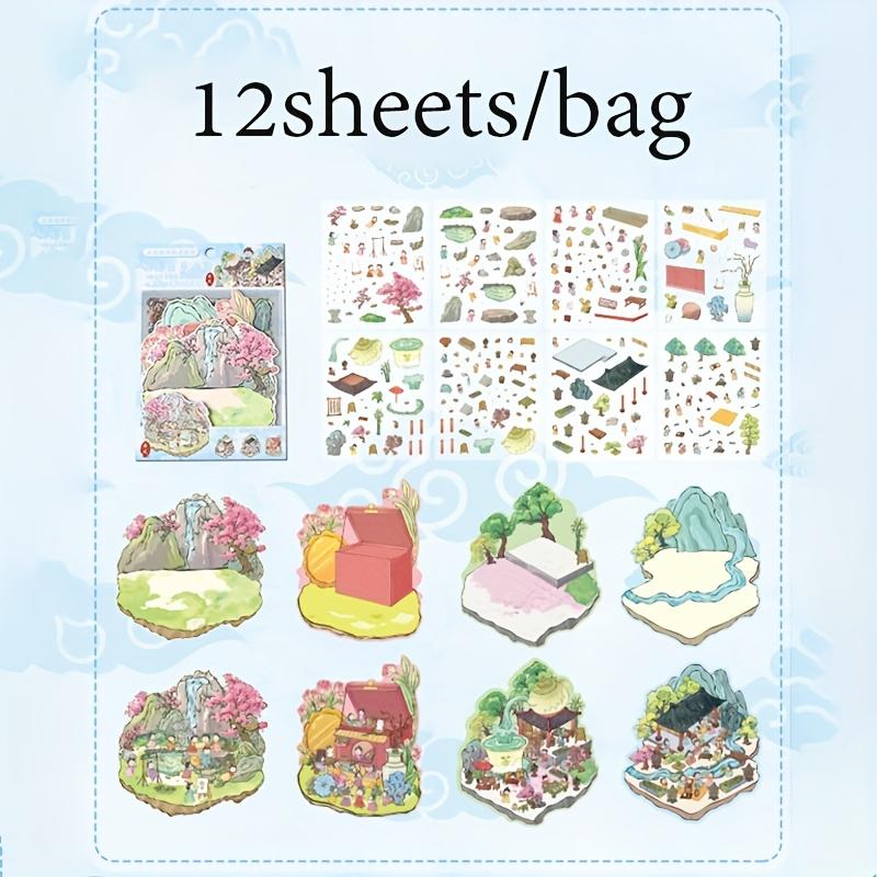 3D Scene Sticker Collection Multiple Miniature Landscape Sticker For Collage Creation DIY Sticker Decoration Scrapbook Stickers