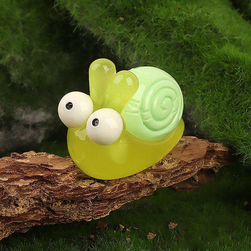 

Творческий светящийся пейзаж с улиткой Миниатюрные фигурки DIY Украшения для дома Аксессуары Kawaii Украшения для рабочего стола Подарки светло-зеленый