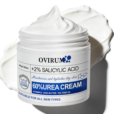 60% Harnstoffcreme für raue Füße und Hände, mit Vitamin E, Sheabutter, Teebaumöl, Intensive Reparaturcreme für rissige Haut, Hornhautentferner - 200 g