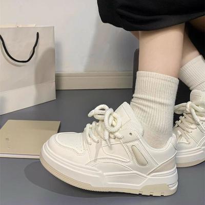 Scarpe da ginnastica bianche con plateau e panda in bianco e nero, moda nazionale primaverile, versatili, piccole e alte, per studenti