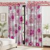 2D flat printing 2pcs Curtain Curtains Spring Floral Squares Digital Printed Polyester Drapes Family Party Decoration for